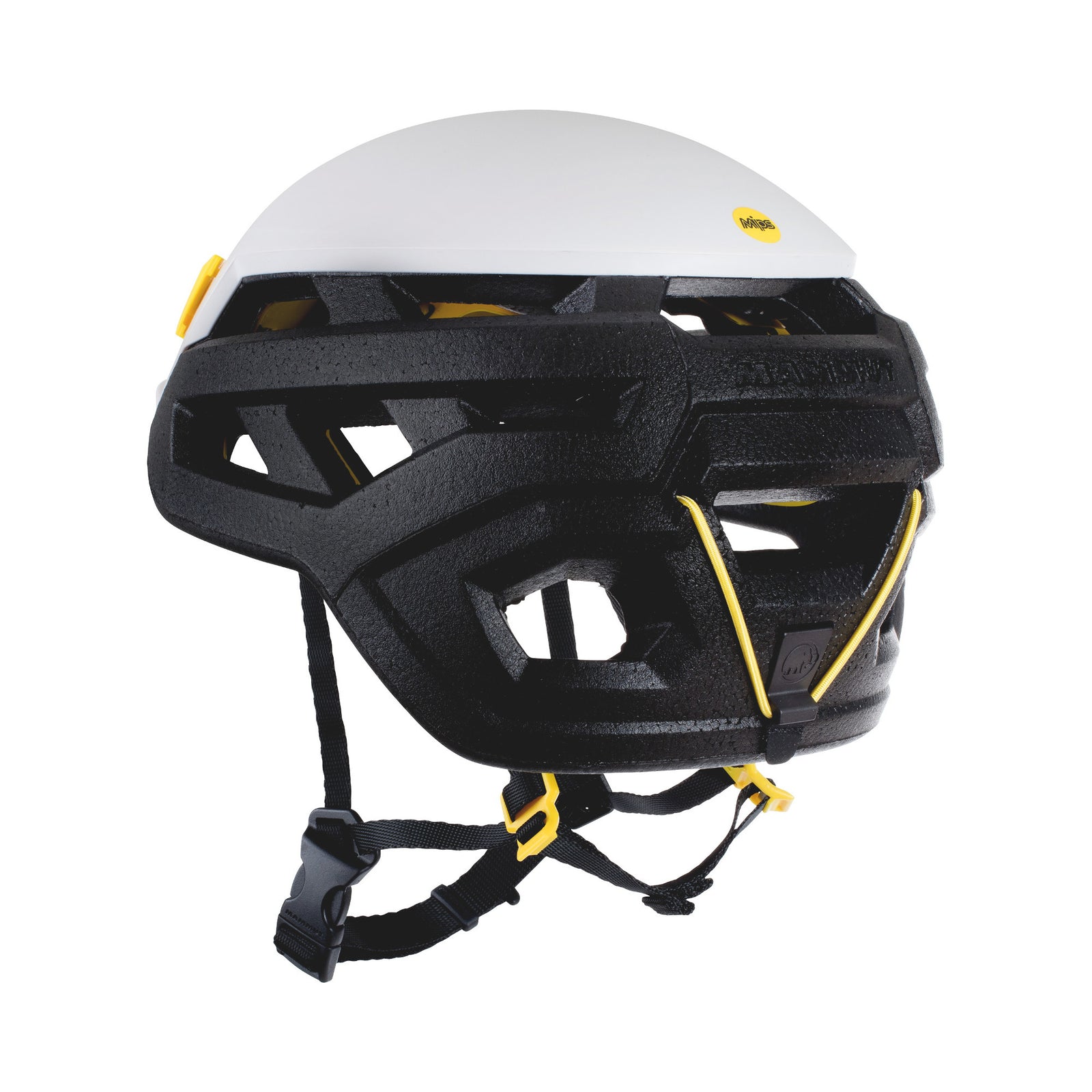 Mammut Wall Rider MIPS climbing helmet, in white and black colours