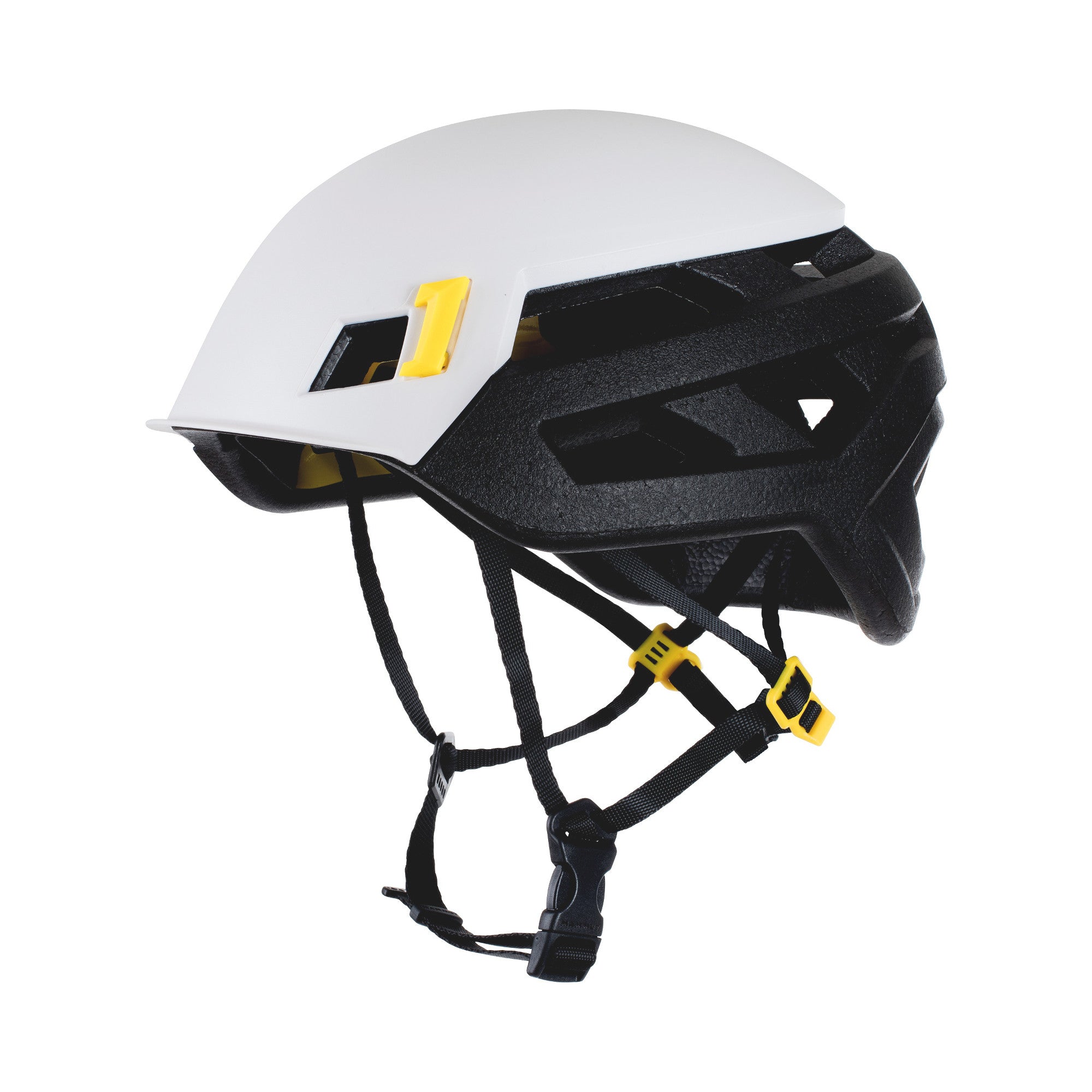 Mammut Wall Rider MIPS climbing helmet, in white and black colours