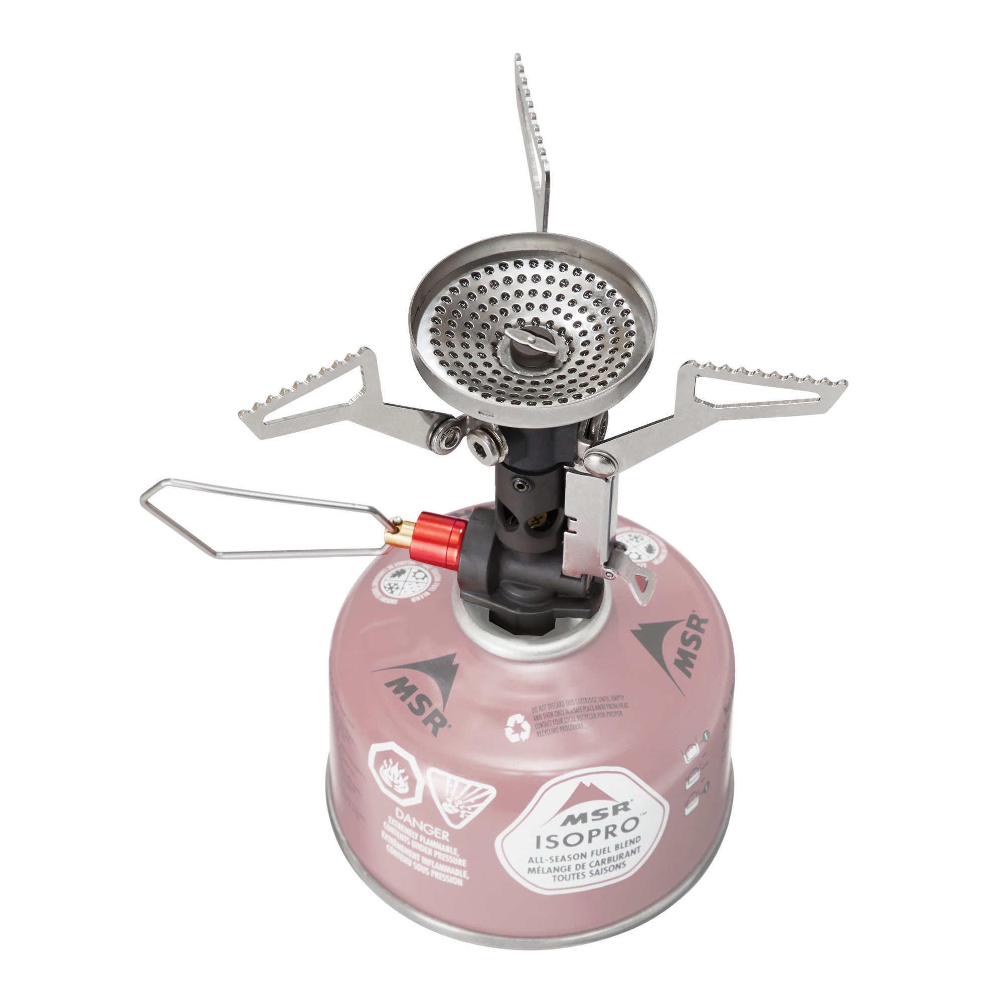 MSR Pocket Rocket Deluxe camping stove, front view 