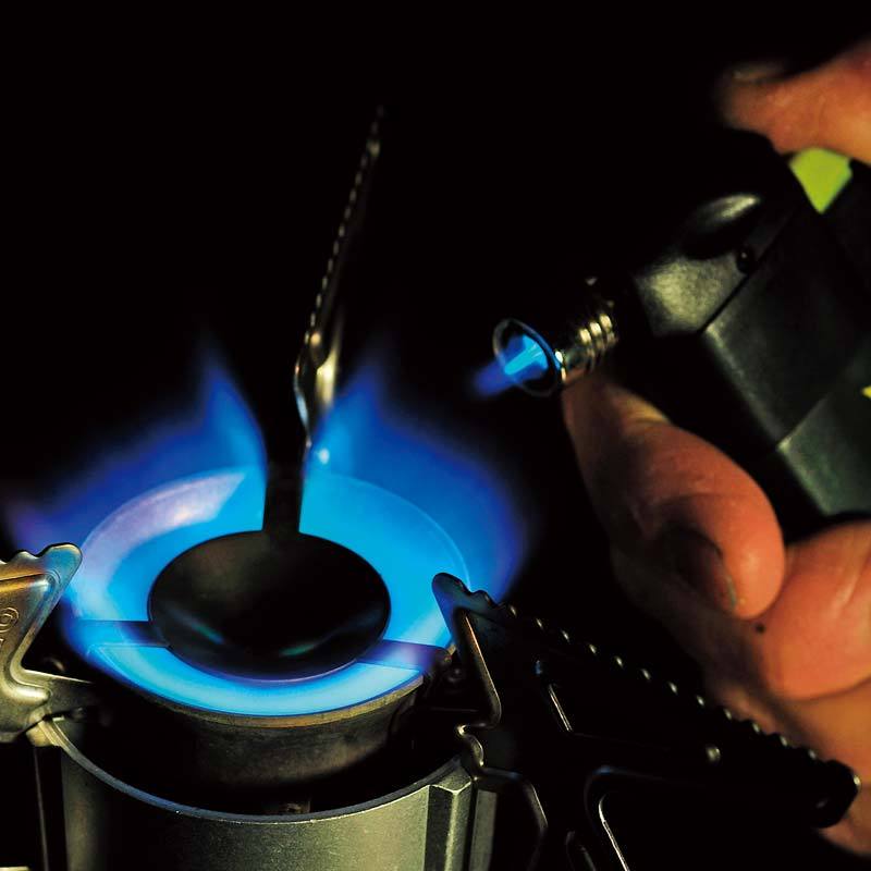 showing pocket torch as an igniter