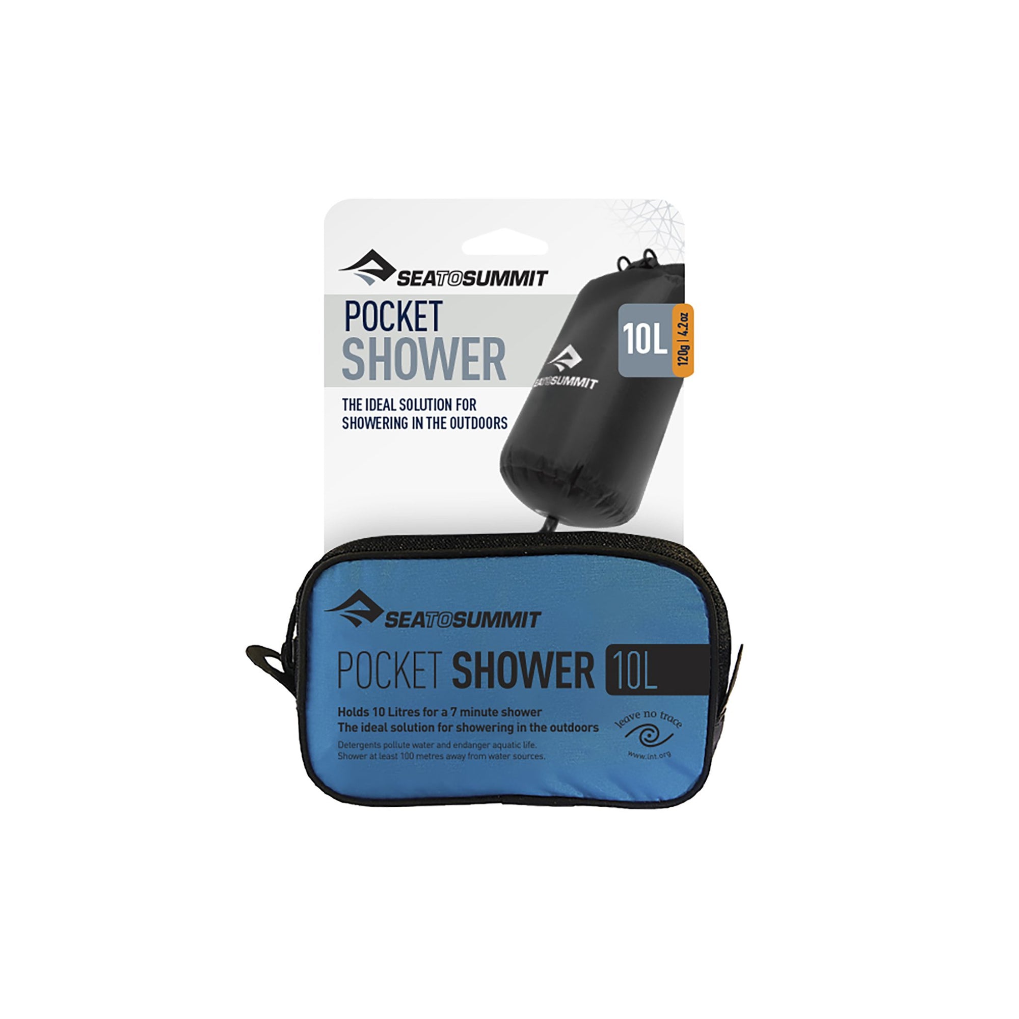 Sea To Summit Pocket Shower in black showing nozzle