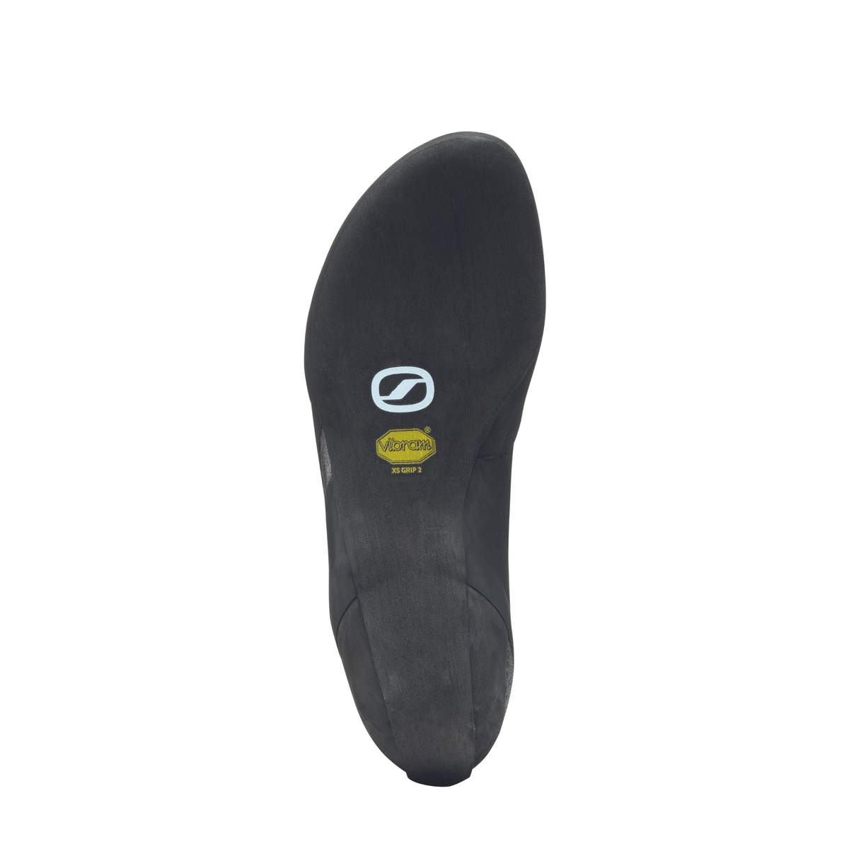Scarpa Vapour S in smoke-grey with yellow trim. image showing sole unit shape