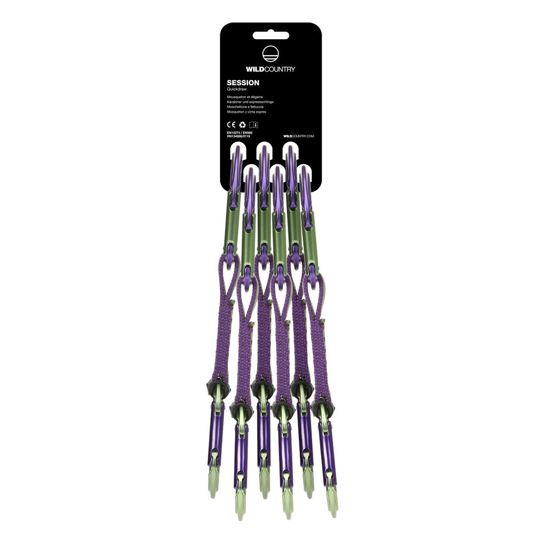Wild Country Session Quickdraw 6-Pack in purple and green