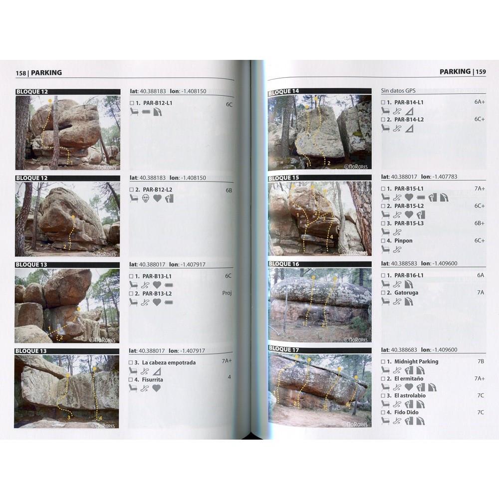Boulder Albarracin guide, page examples inside showing topos and photos