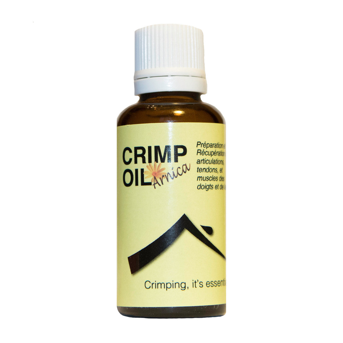 Crimp Oil Arnica skin care massage oil 30 ml bottle with white lid