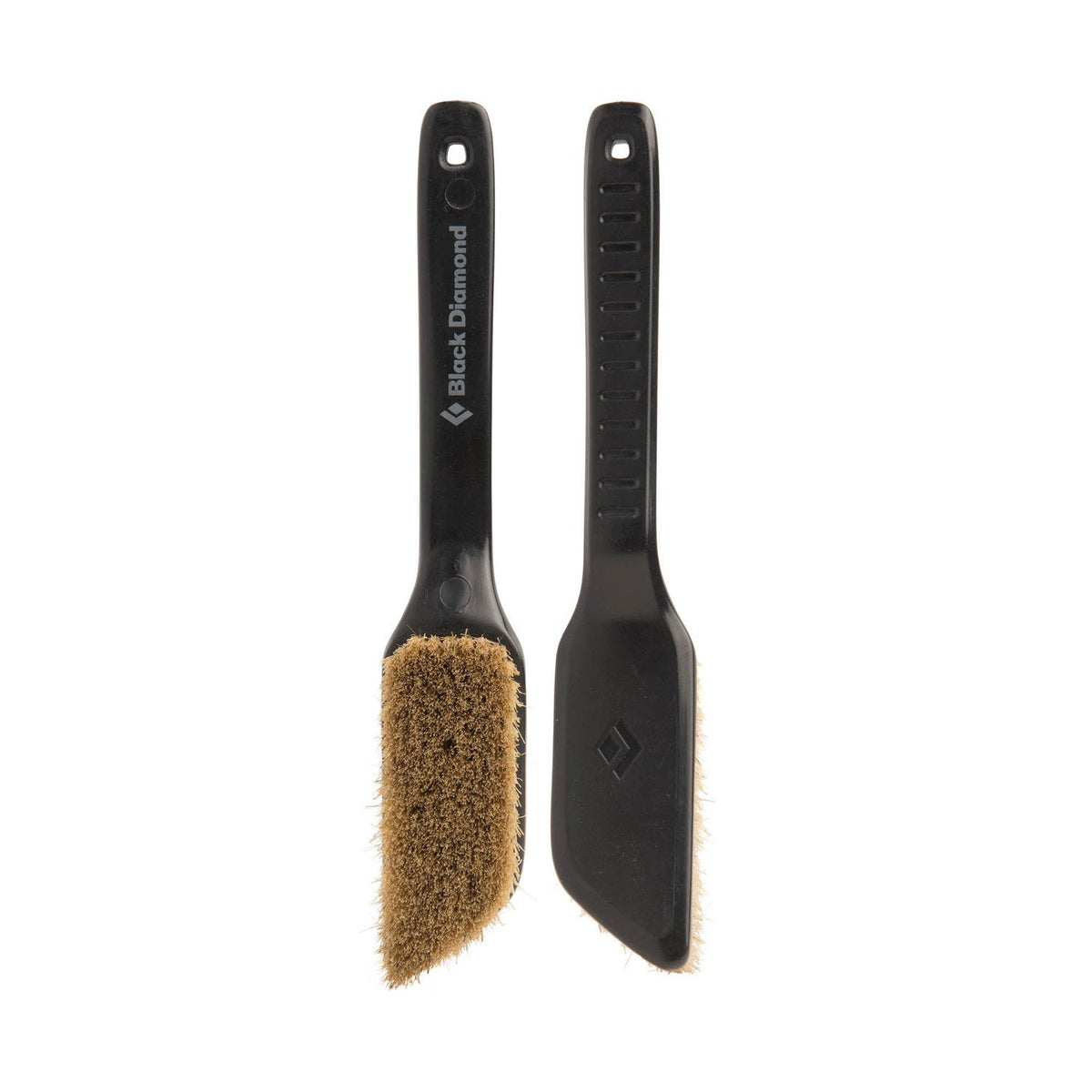 Pair of black Black Diamond Boars Hair Brushes - Medium, 1 shown facing and 1 shown in the reverse