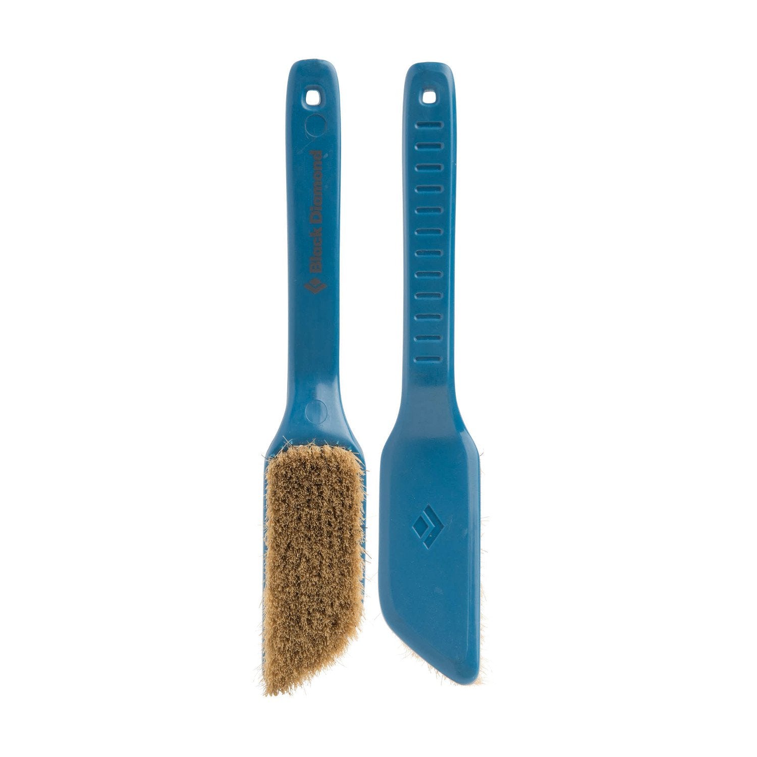 Pair of blue Black Diamond Boars Hair Brushes - Medium, 1 shown facing and 1 shown in the reverse