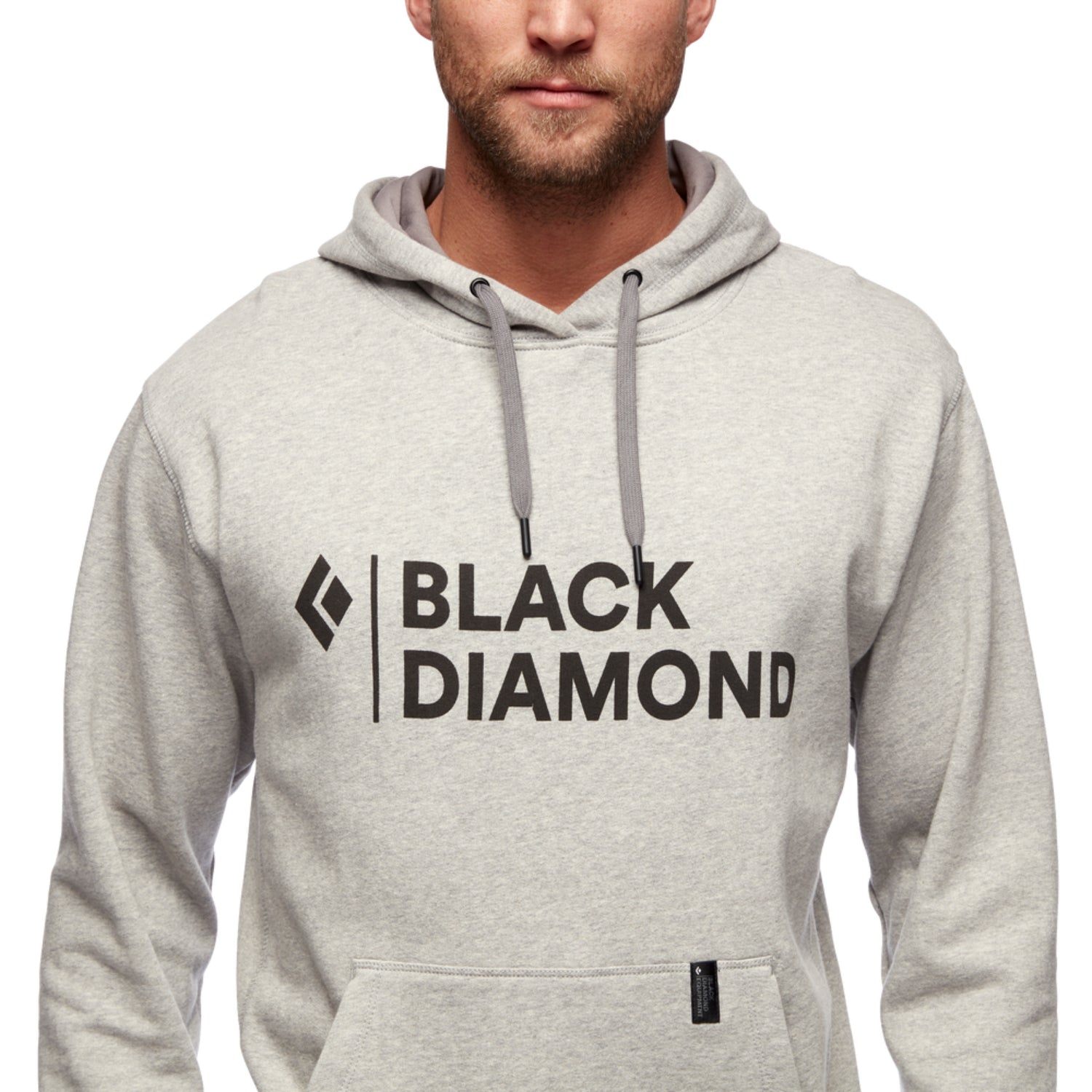 Black Diamond Stacked Logo Hoody Mens, Nickel