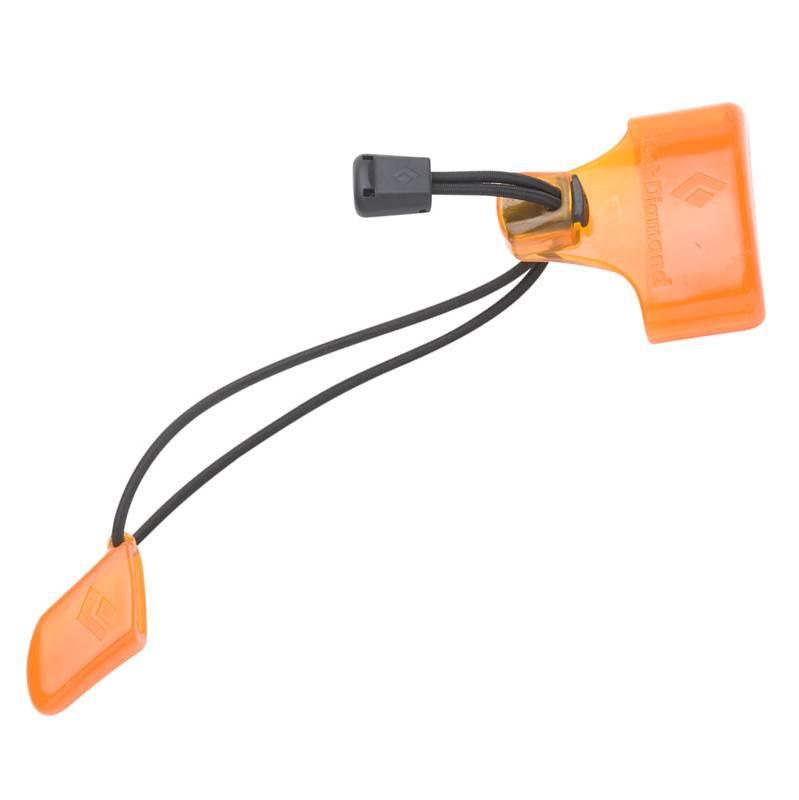Black Diamond ice Axe Protector with a black string and orange protectors