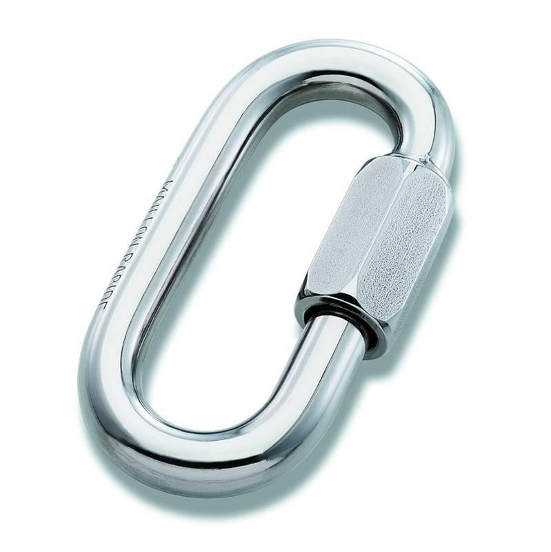 Maillon Rapide Standard Galvanised Steel 10mm, quick link shown closed in silver colour