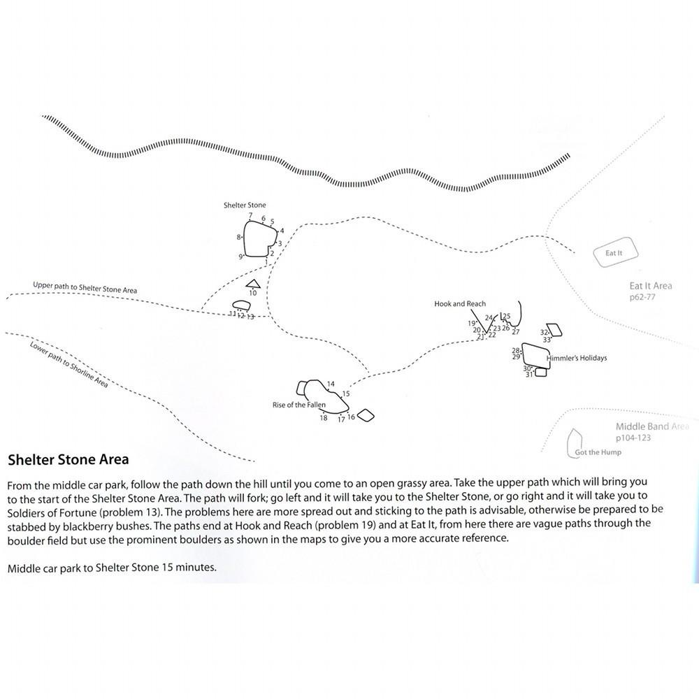 Fairhead Bouldering, example inside pages showing maps