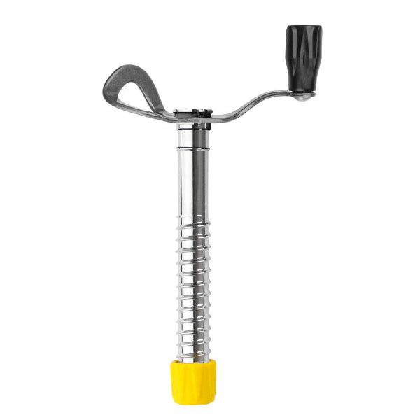 Grivel Helix Ice Screw Medium, with silver screw and yellow handle