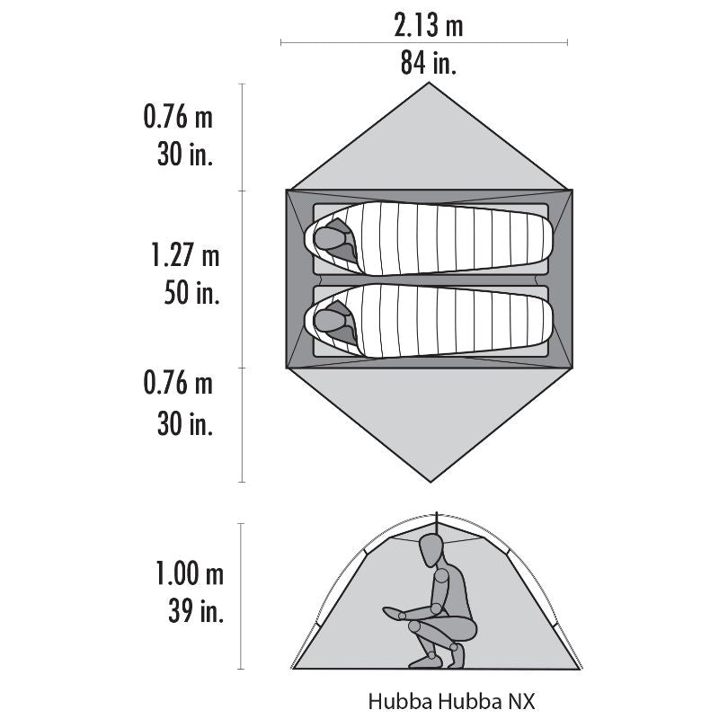 MSR Hubba Hubba XT Tent, floor dimensions