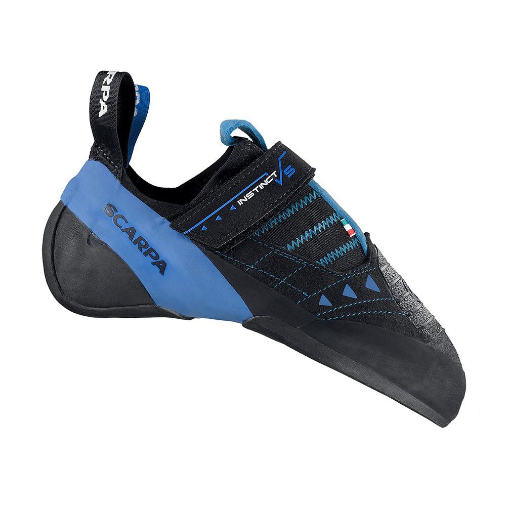 Scarpa Instinct VS-R climbing shoe, in black and blue colours