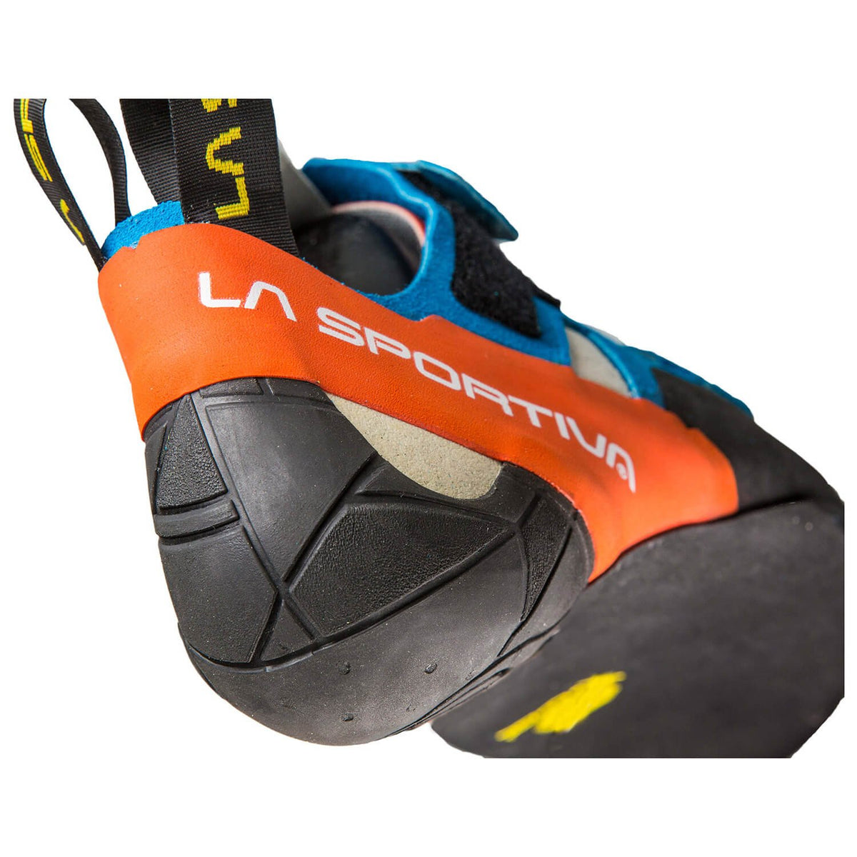 La Sportiva Otaki climbing shoe, view showing heel and outside of the shoe