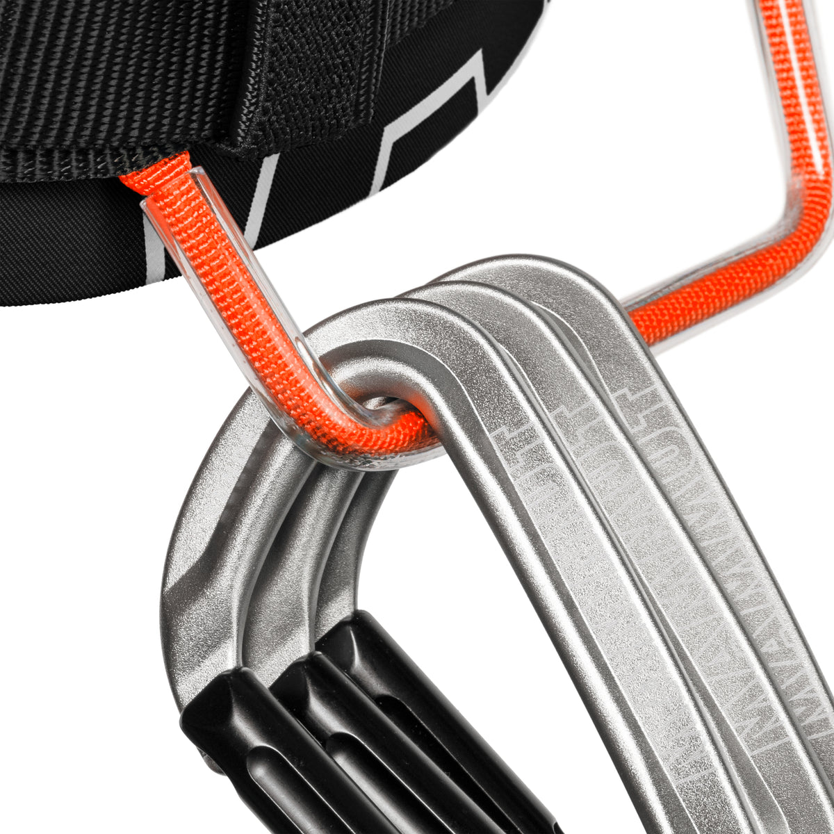 Mammut 4 Slide Harness with quickdraws attached