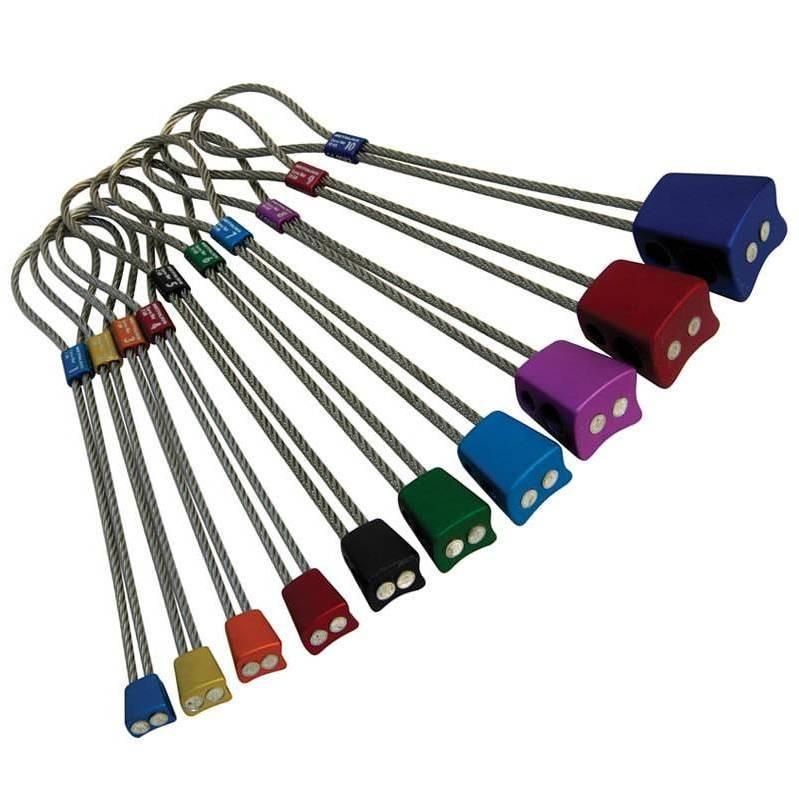 Metolius Ultralight Curve Climbing Nuts shown in various colours fanned out side by side