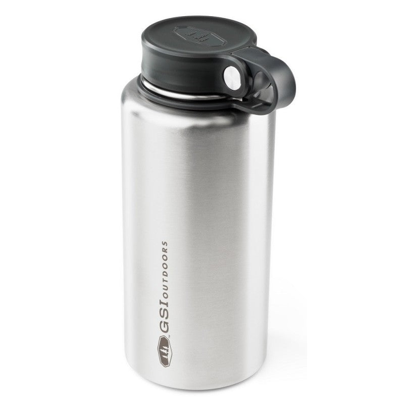 GSI Microlite 1000 Twist vacuum flask, in silver with black lid