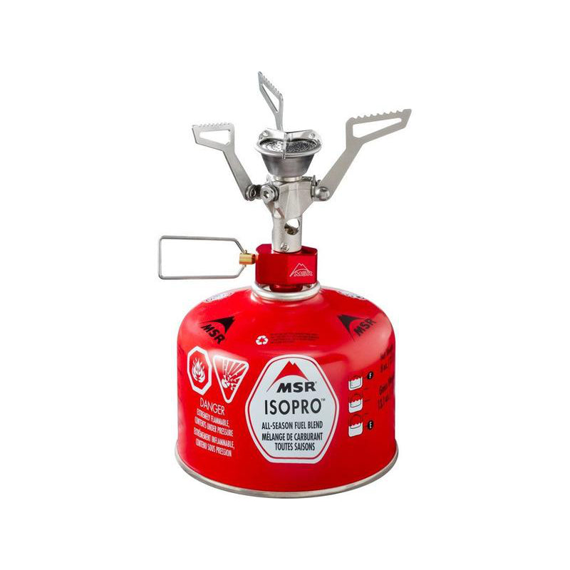 MSR PocketRocket 2 camping stove, front view in red colour