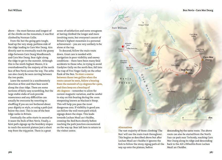 The Munros: A Walkhighlands Guide by Pocket Mountains example inside pages showing maps and text