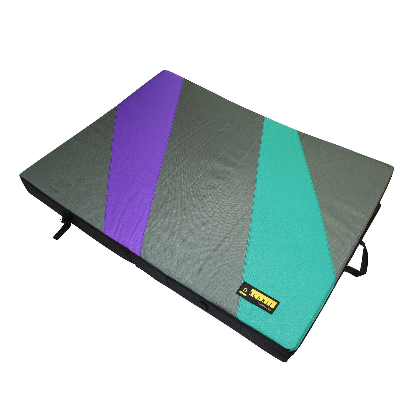 Organic Full Pad, bouldering crash pad shown laid flat in multi-colours