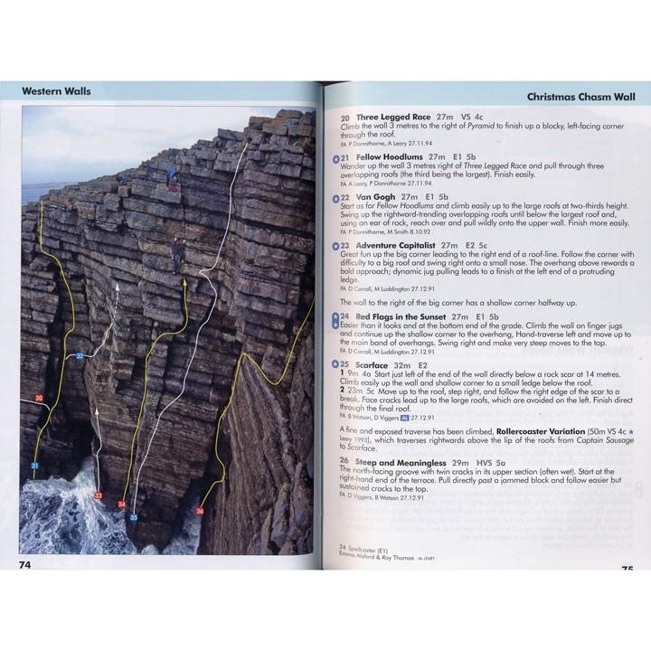Pembroke Volume 2 guide, example inside pages including photo topos and route descriptions