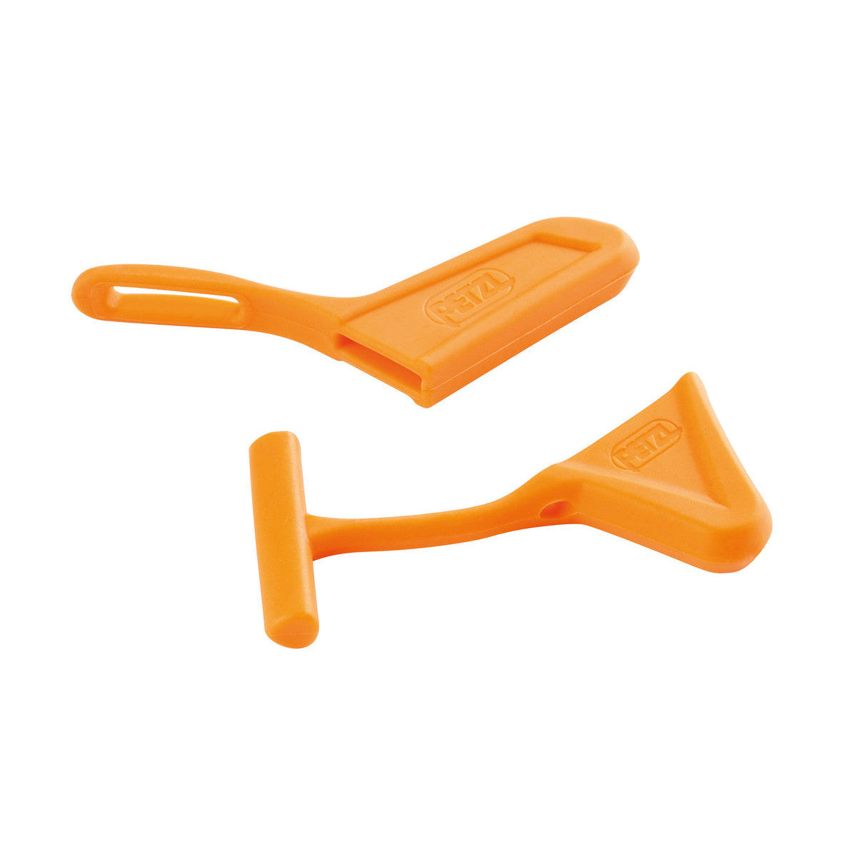 Petzl Pick &amp; Spike Protector, shown side by side in orange colour