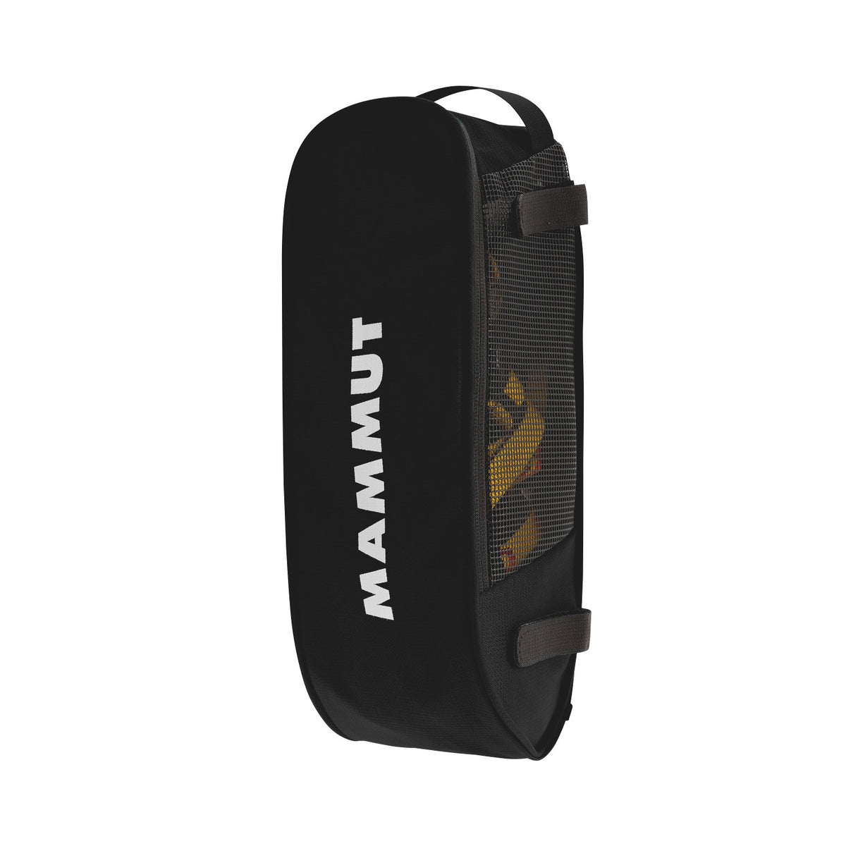 Mammut Crampon Pocket, front/side view shown in black colour