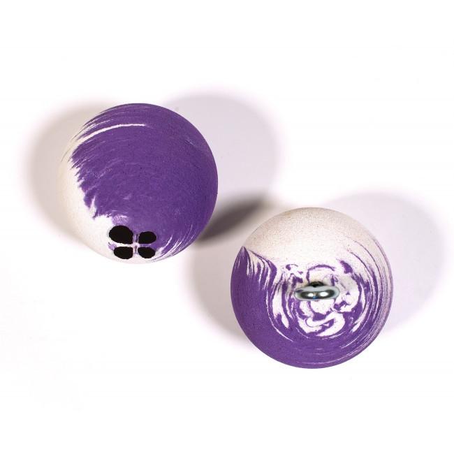Lapis Rollyballs (Large) shown side by side, in purple and white colour