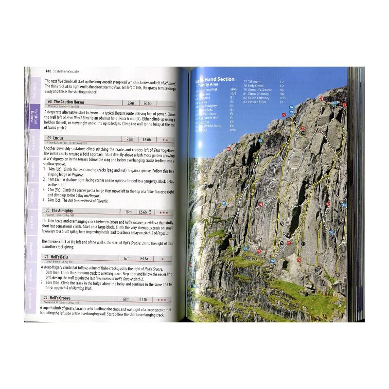 Scafell and Wasdale guide, example inside pages showing photos and route descriptions
