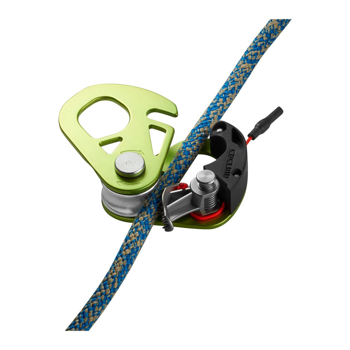 Edelrid Spoc shown with rope being inserted