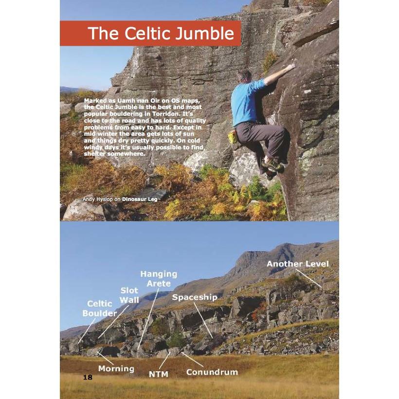 Torridon Bouldering guide, example inside pages showing maps and photo-topos