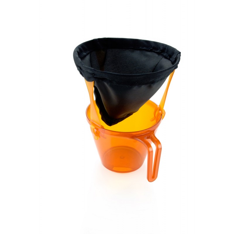 GSI Ultralight Java Drip Coffee Maker, shown over an orange cup