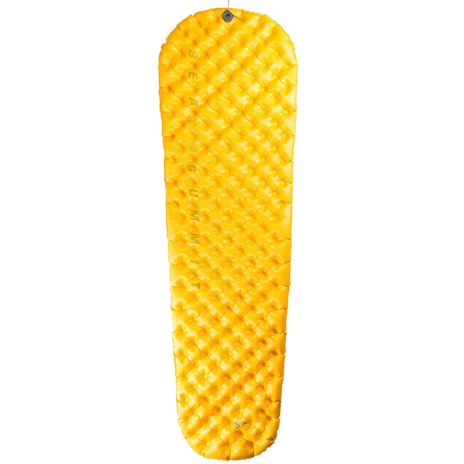 Sea to Summit UltraLight Mat, full view shown stood upright in yellow colour