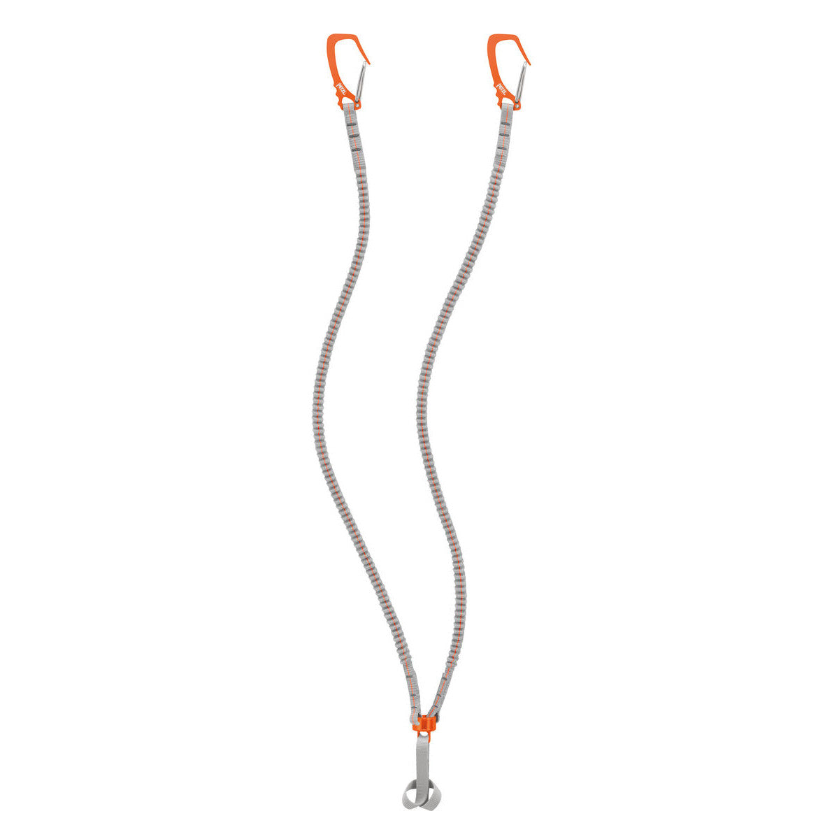 Petzl V-Link Leash shown with 2 orange carabiners