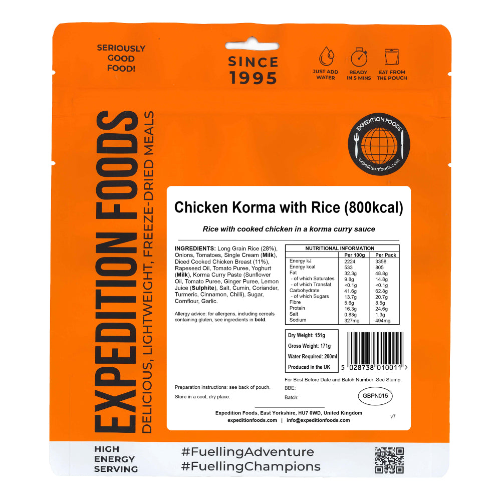 Expedition Foods Chicken Korma with Rice pack 800kcal