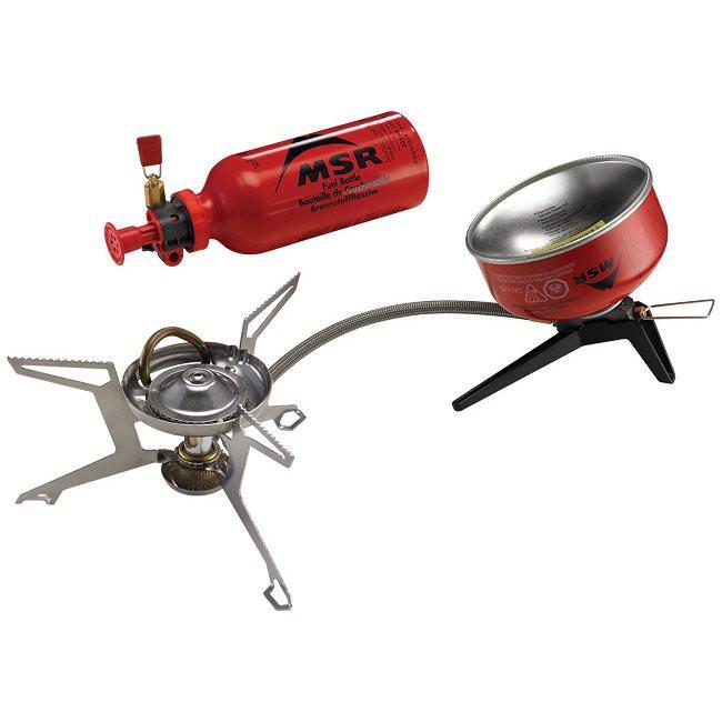 MSR WhisperLite Universal Combo showing stove and gas canister
