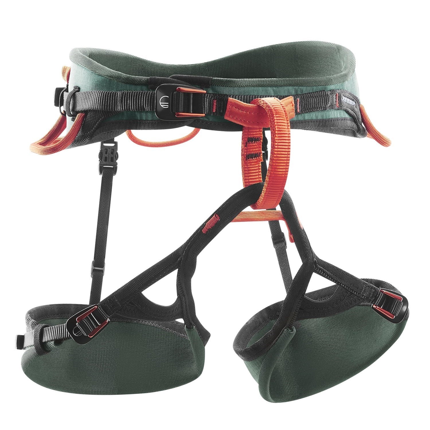 Wild Country Session Harness in green showing front belay loop