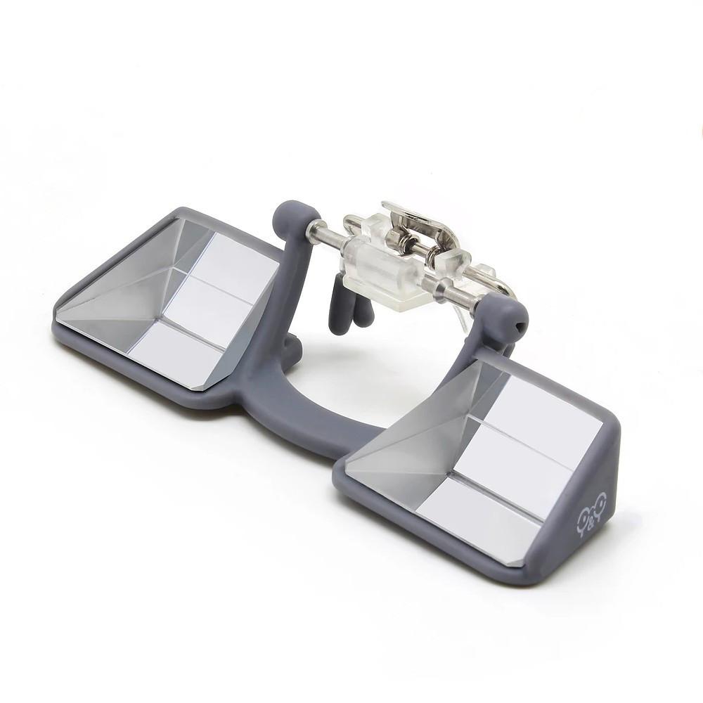 Y&Y Clip Up Belay Glasses, shown folded up in silver colour